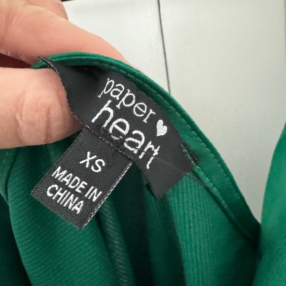 PAPER HEART EMERALD GREEN MAXI SLIP DRESS SZ XS - Picture 2 of 3